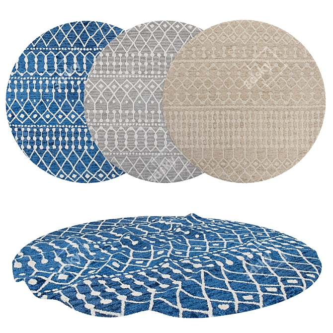 Versatile Collection: 6 Round Rugs 3D model image 1