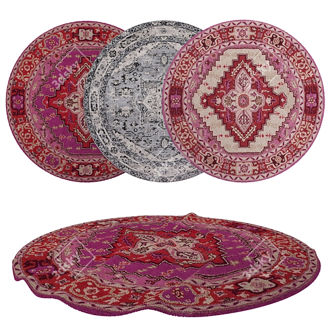 Round Rugs Set - Versatile 3D Models 3D model image 1