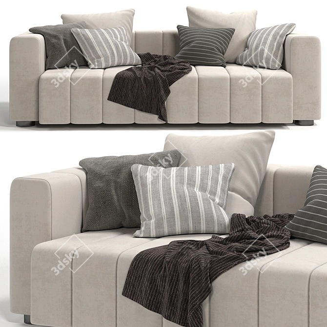 Freeman Double Sofa - Modern Style 3D model image 1