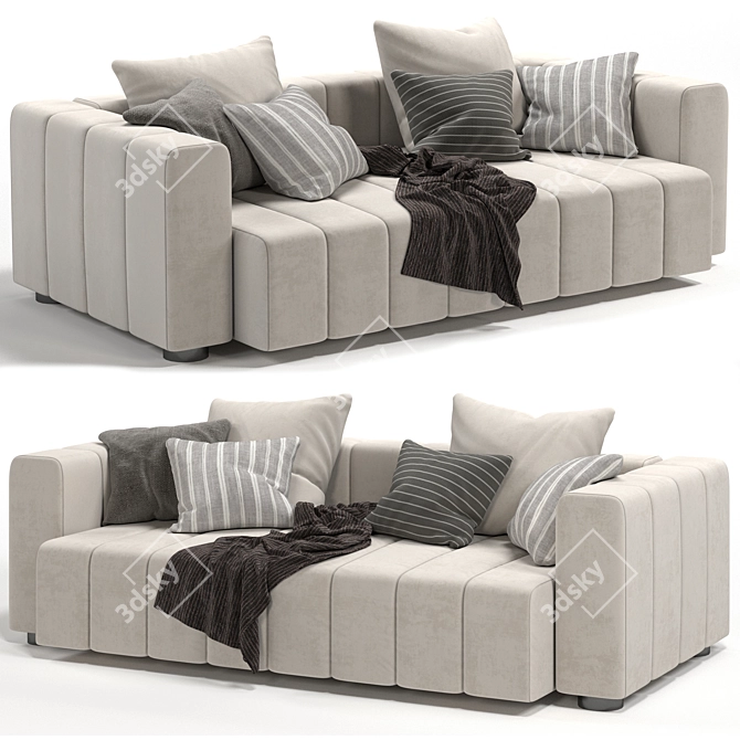 Freeman Double Sofa - Modern Style 3D model image 2