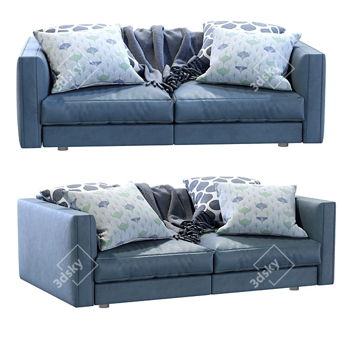 Arflex Rendezvous Small Leather Sofa 3D model image 1