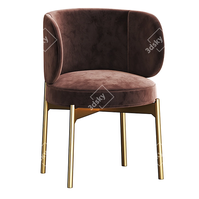 Akiko Chair by Gallotti Radice 3D model image 1