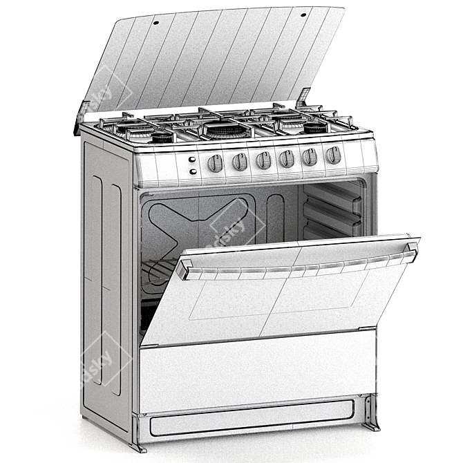 Indurama Murcia Gas Stove - Efficient and Stylish 3D model image 6