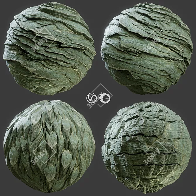 Seamless PBR Rock Materials 3D model image 1