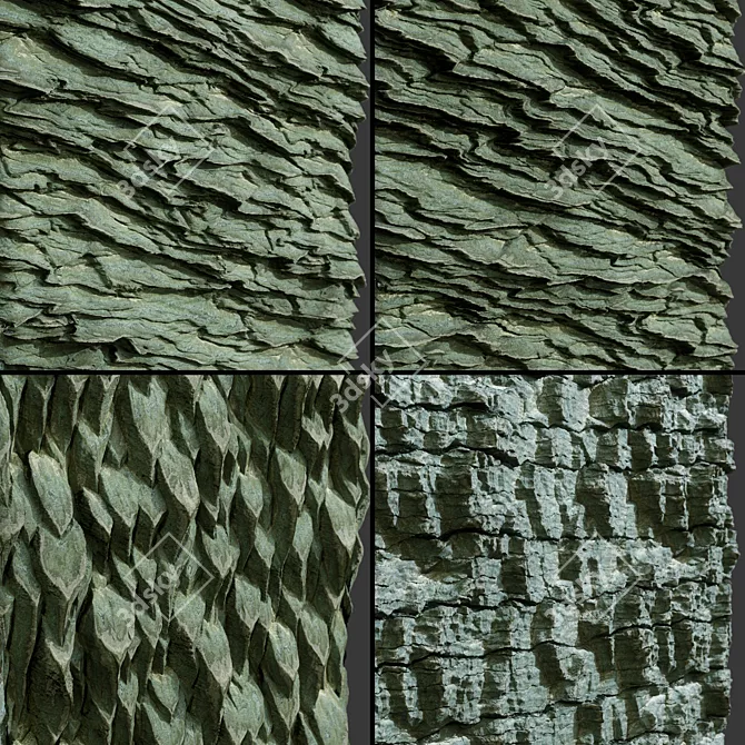 Seamless PBR Rock Materials 3D model image 2