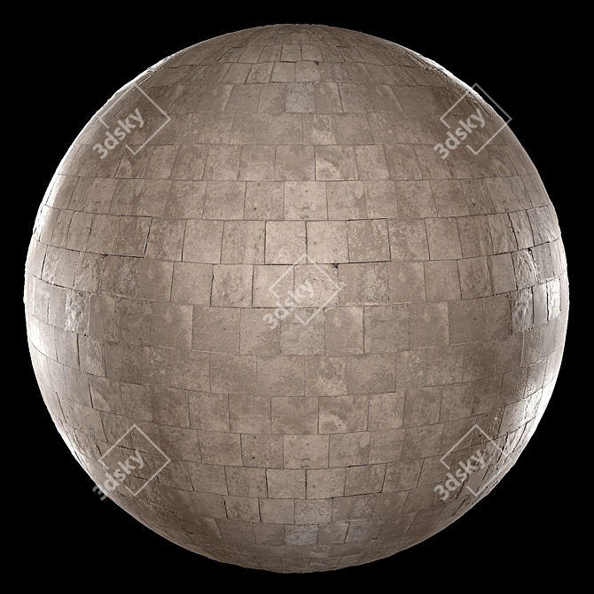 Scanned PBR Stone Tile: Metal Roughness 3D model image 2