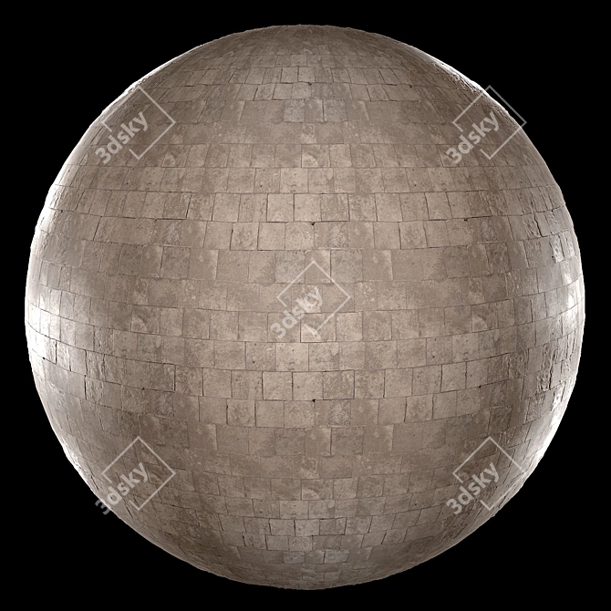 Scanned PBR Stone Tile: Metal Roughness 3D model image 3
