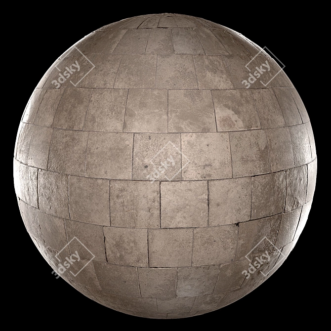 Scanned PBR Stone Tile: Metal Roughness 3D model image 7