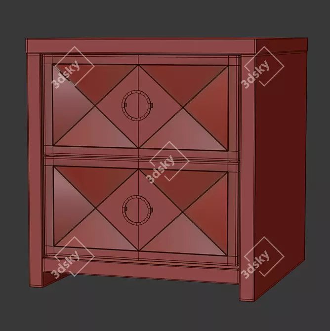 Elegant Lucido Bedside Table 3D model image 2