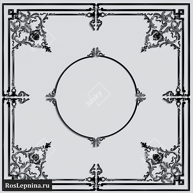 Elegant Ceiling Design GR-6006R 3D model image 5