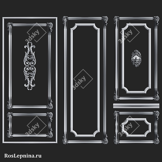 Elegant OXFORD Frame Set by RosLepnina 3D model image 4