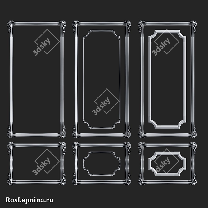 Elegant OXFORD Frame Set by RosLepnina 3D model image 5