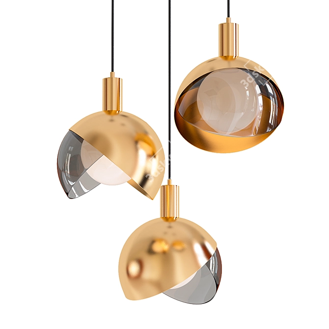 Modern Glass Dining Lighting Pendant 3D model image 1