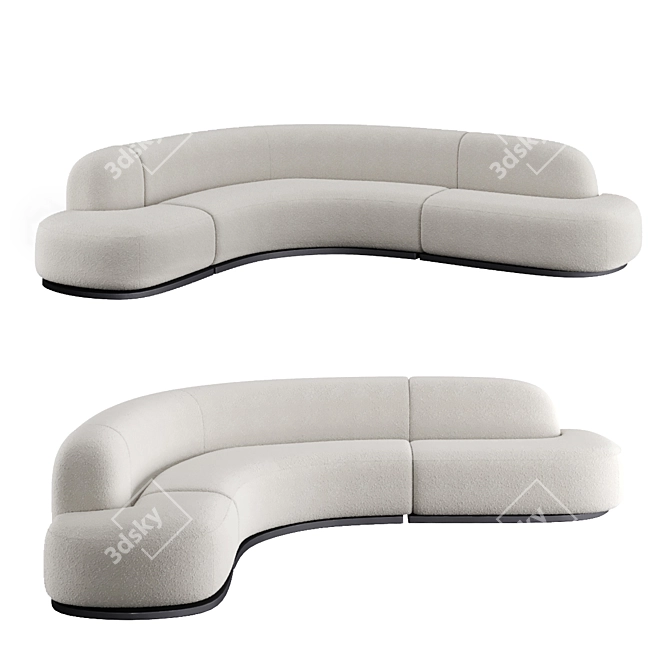 Boomerang Bliss Cream Sofa 3D model image 1