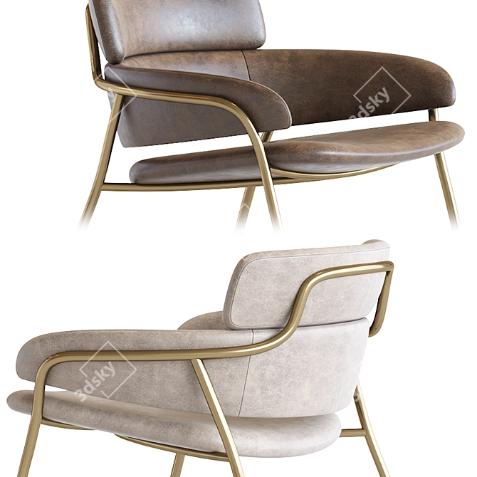 Strike Upholstered Fabric Armchair 3D model image 4