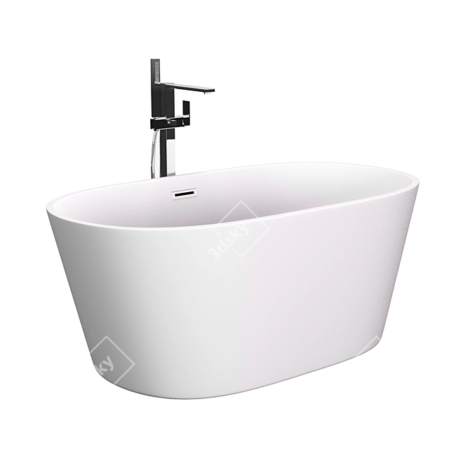 Modern Freestanding Acrylic Bath - BelBagno BB202 3D model image 2
