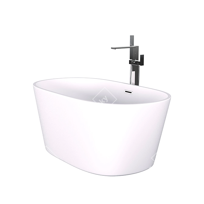 Modern Freestanding Acrylic Bath - BelBagno BB202 3D model image 4