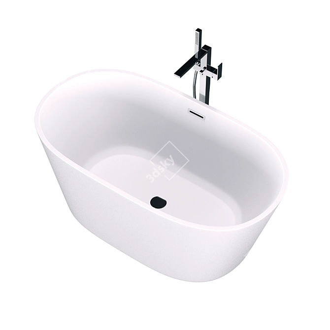 Modern Freestanding Acrylic Bath - BelBagno BB202 3D model image 5