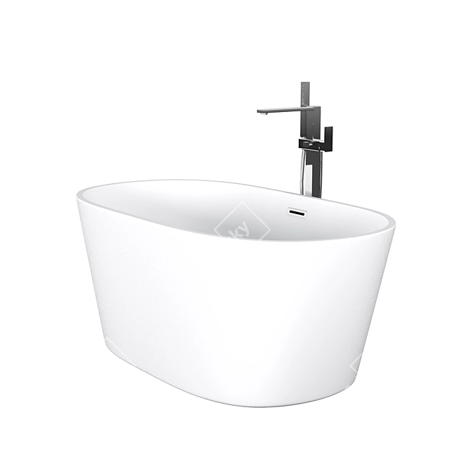 Modern Freestanding Acrylic Bath - BelBagno BB202 3D model image 8