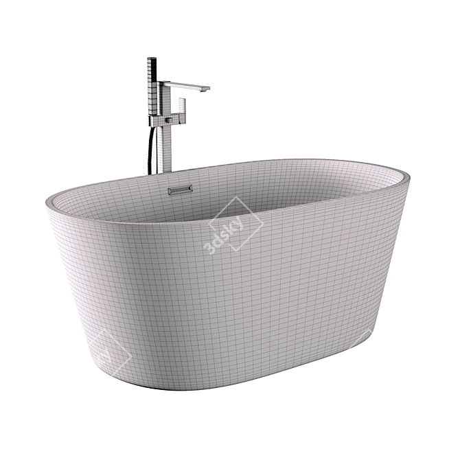 Modern Freestanding Acrylic Bath - BelBagno BB202 3D model image 10