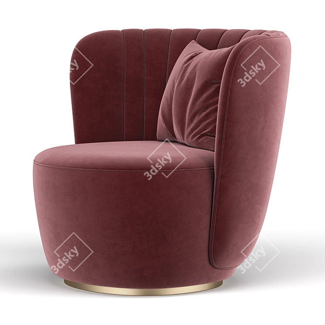 Elegant Pearl Armchair 3D model image 4