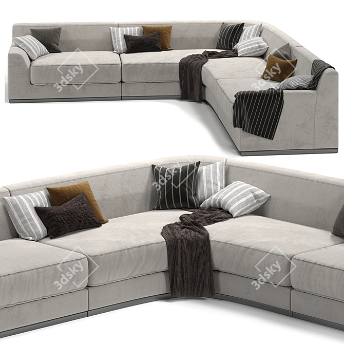 Modern Minotti L-Shaped Sofa 3D model image 1