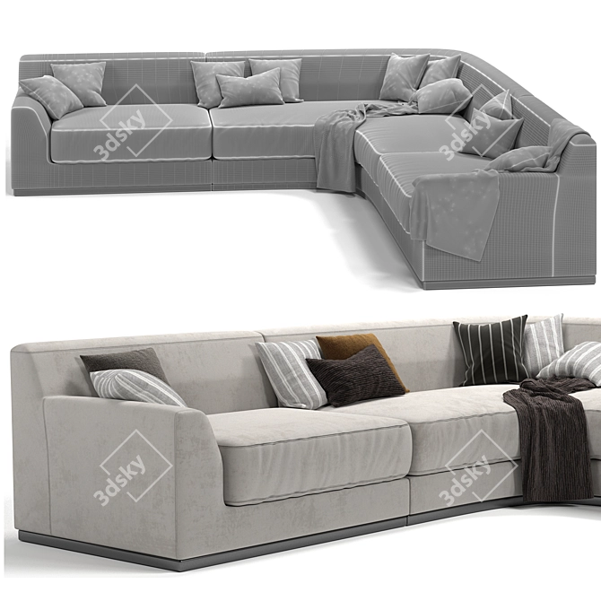 Modern Minotti L-Shaped Sofa 3D model image 3