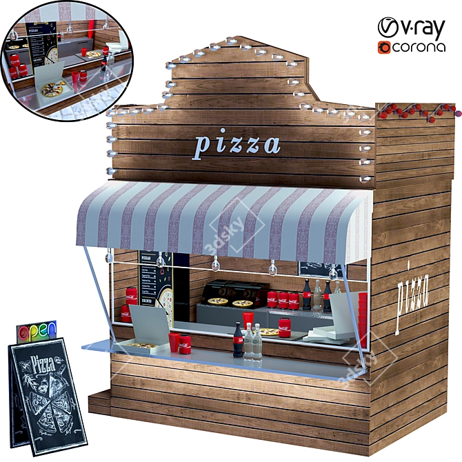 Modern Food Stand - 2015 Version 3D model image 1