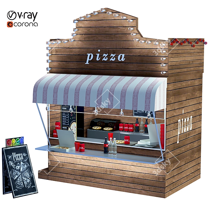 Modern Food Stand - 2015 Version 3D model image 5