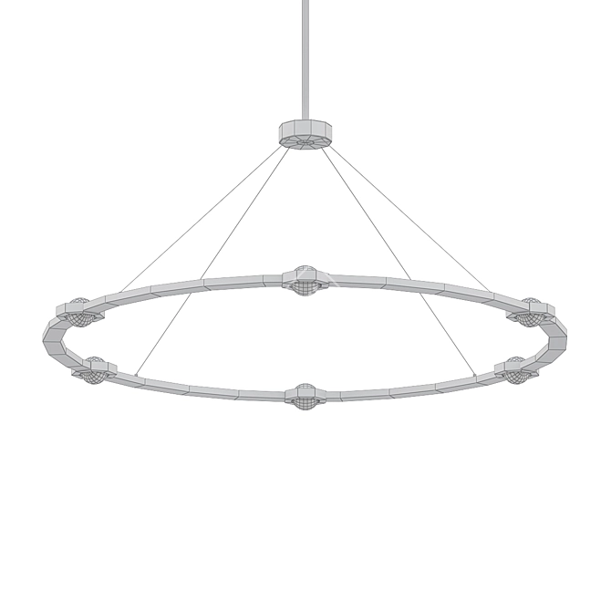 Elegant Glow Pendant Chandelier 3D model image 2