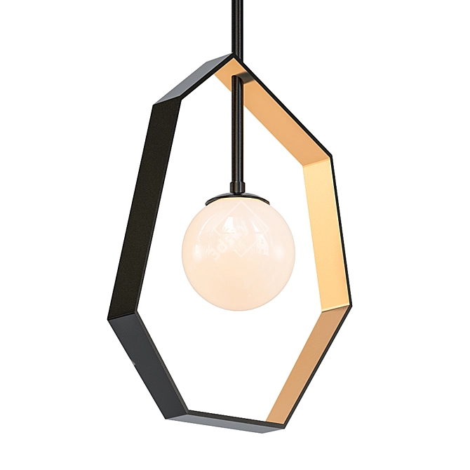 Sleek Bronze LED Pendant 3D model image 1