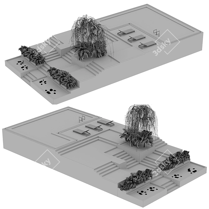 Serenity Pool & Landscape 3D model image 4