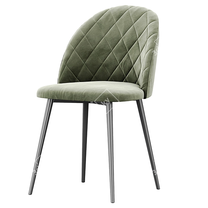 Elegant Velvet Chair 3D model image 1