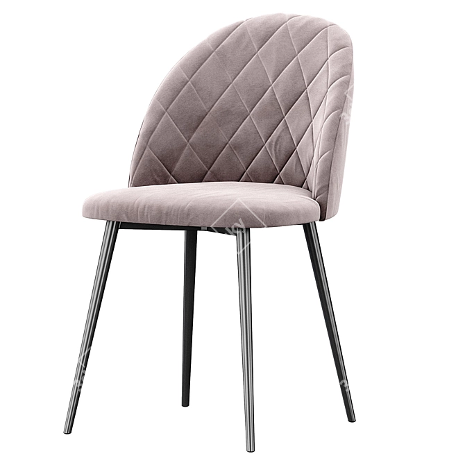 Elegant Velvet Chair 3D model image 4