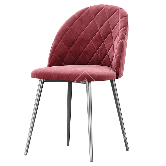 Elegant Velvet Chair 3D model image 5