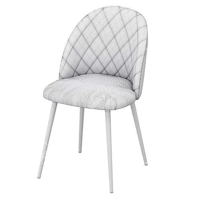 Elegant Velvet Chair 3D model image 7