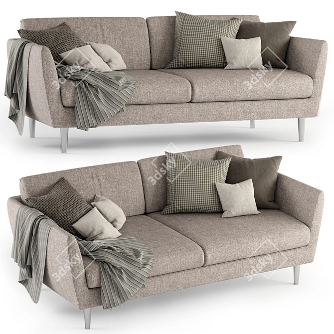  Stylish Grey Sofa - Sits BETTY 3D model image 1