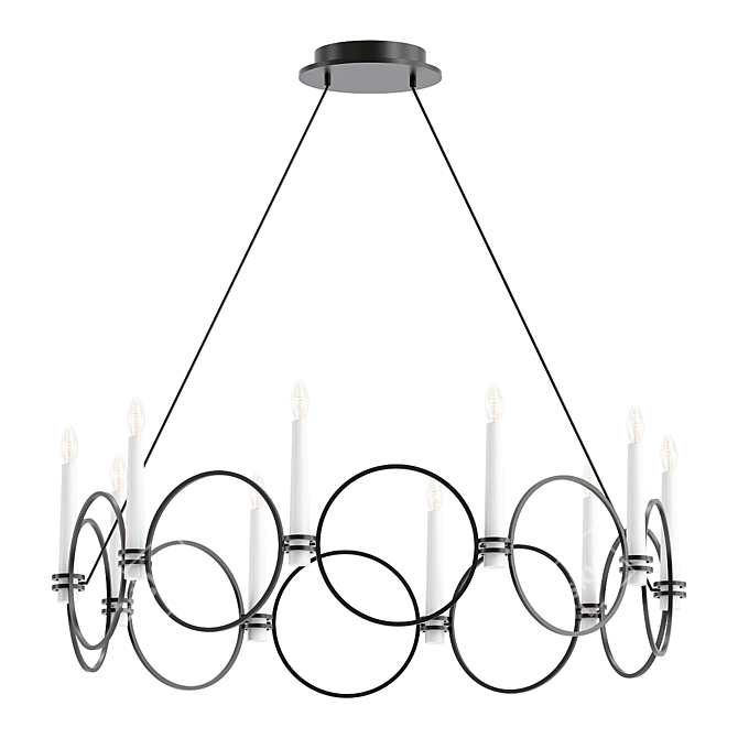  Rustic Iron Chandelier 3D model image 1