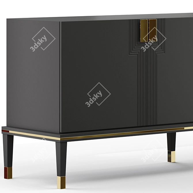 Elegant Pablo Sideboard in Walnut 3D model image 2