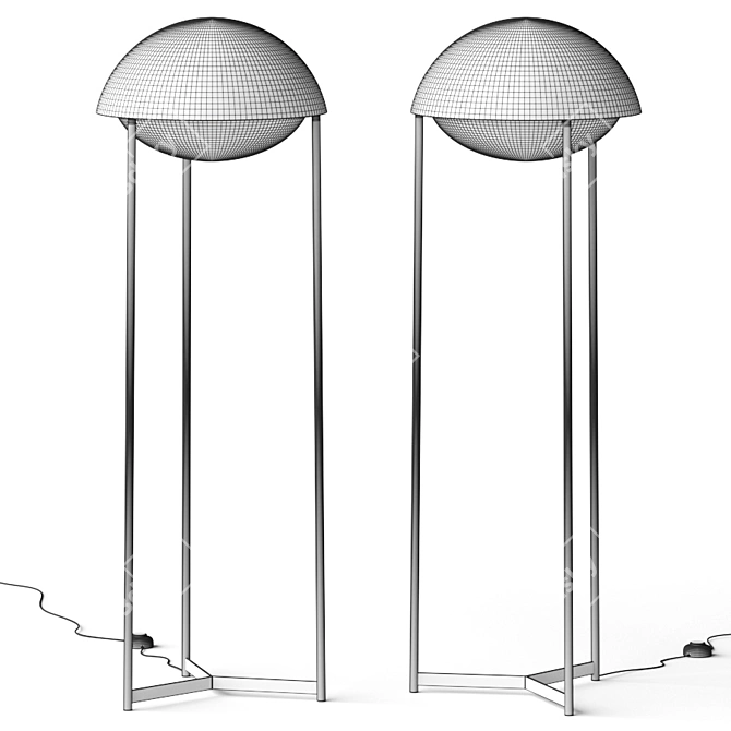 Contemporary Glaze Floor Lamp 3D model image 2