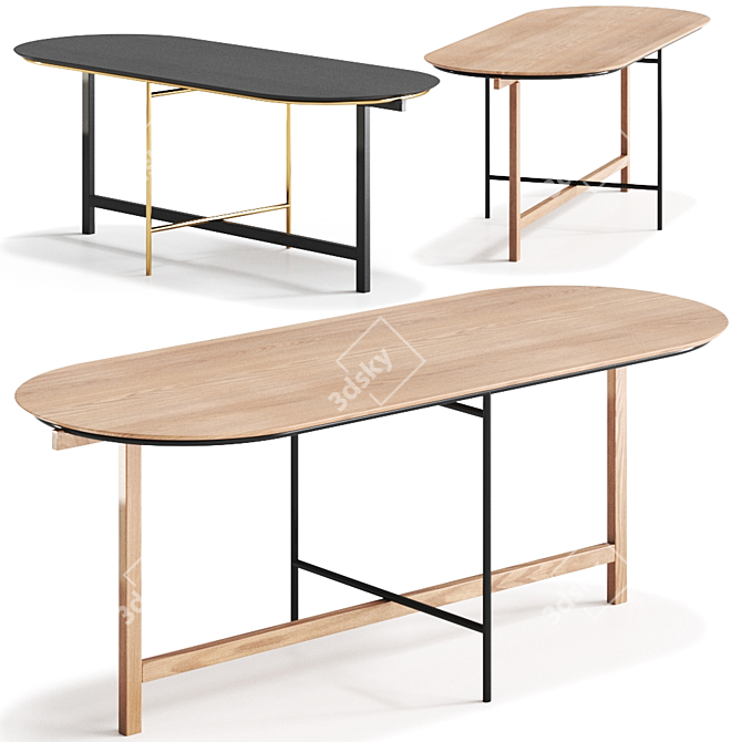 Mimico 2-Color Modern Table 3D model image 1