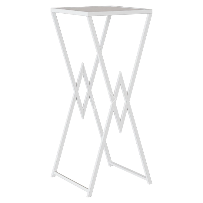 Elegant White Marble Interior Stand 3D model image 2