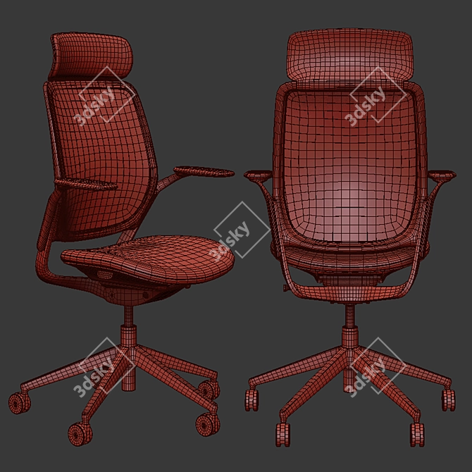 OrangeBox Eva Office Chair - Adjustable Height and Depth 3D model image 7