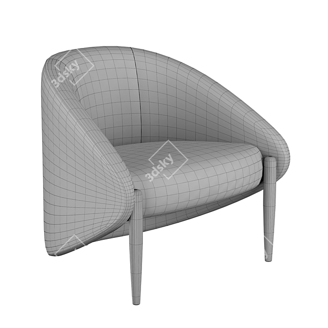 Roche Bobois Walrus Armchair: Stylish Comfort for Your Home 3D model image 4