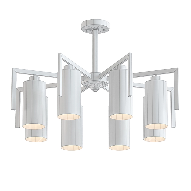 Industrial Steel Ceiling Chandelier 3D model image 2