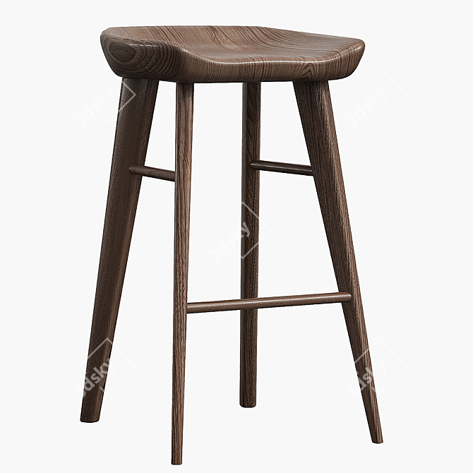 Luxurious Kami Bar Stool: Stylish, Comfortable, Elegant 3D model image 1