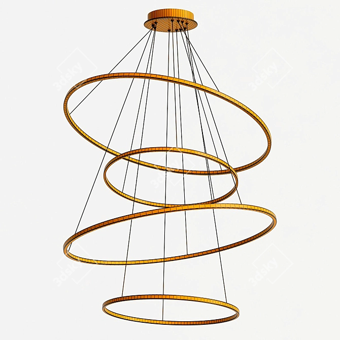 Swirl Gold LED Chandelier 3D model image 3