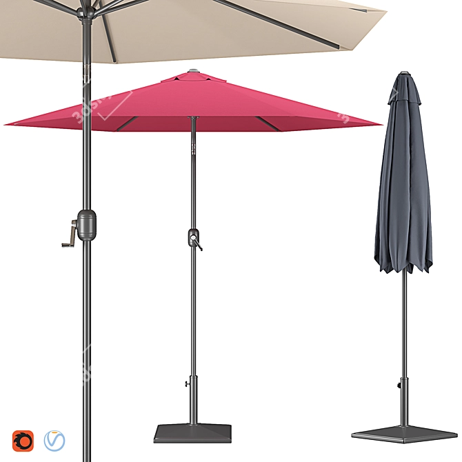 Patio Parasol - Elegant Outdoor Shade 3D model image 1