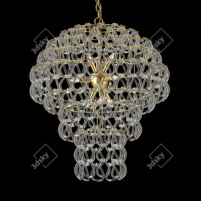 Graceful Underwater Glow Chandelier 3D model image 1