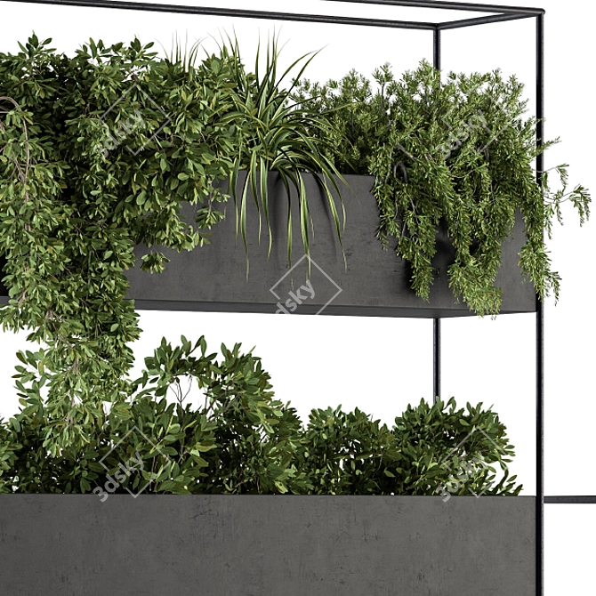 Stylish Plant Box Stand Set 3D model image 3